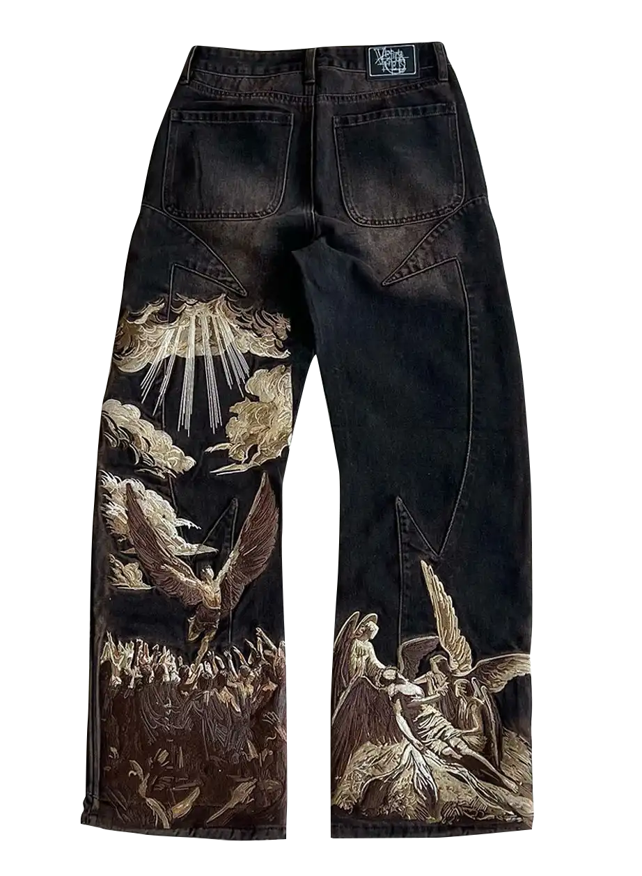 Heavyweight Embroidered Denim Jeans