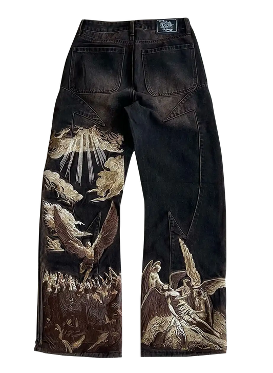 Heavyweight Embroidered Denim Jeans