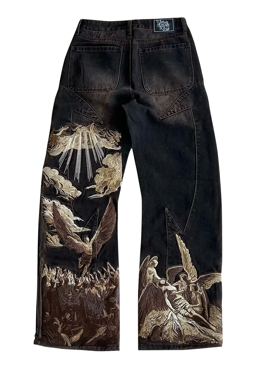 Heavyweight Embroidered Denim Jeans
