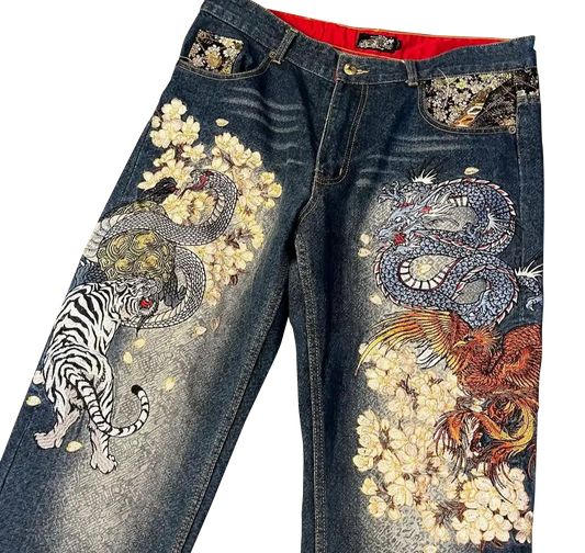 Premium Heavyweight Embroidered Denim Jeans
