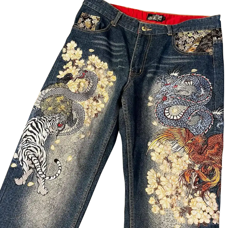 Premium Heavyweight Embroidered Denim Jeans