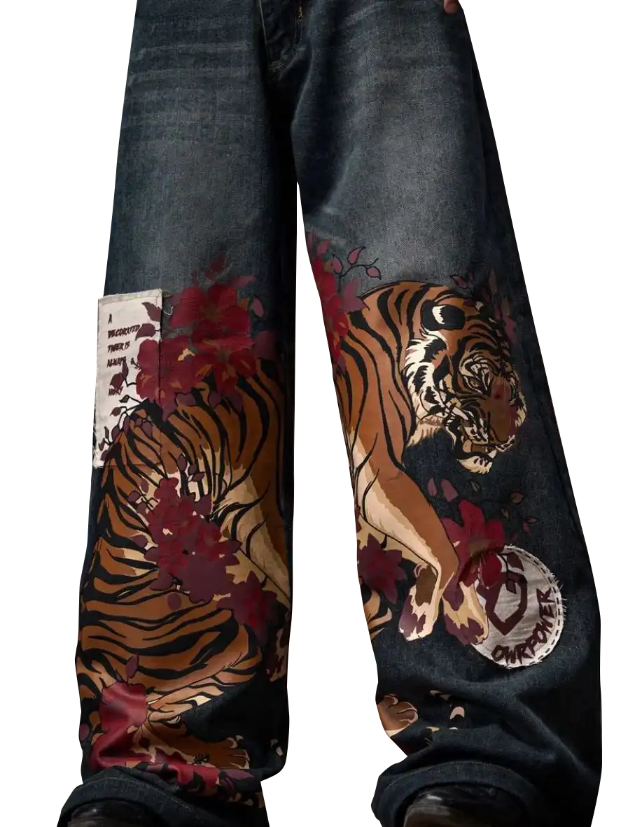 Heavyweight Embroidered Denim Jeans