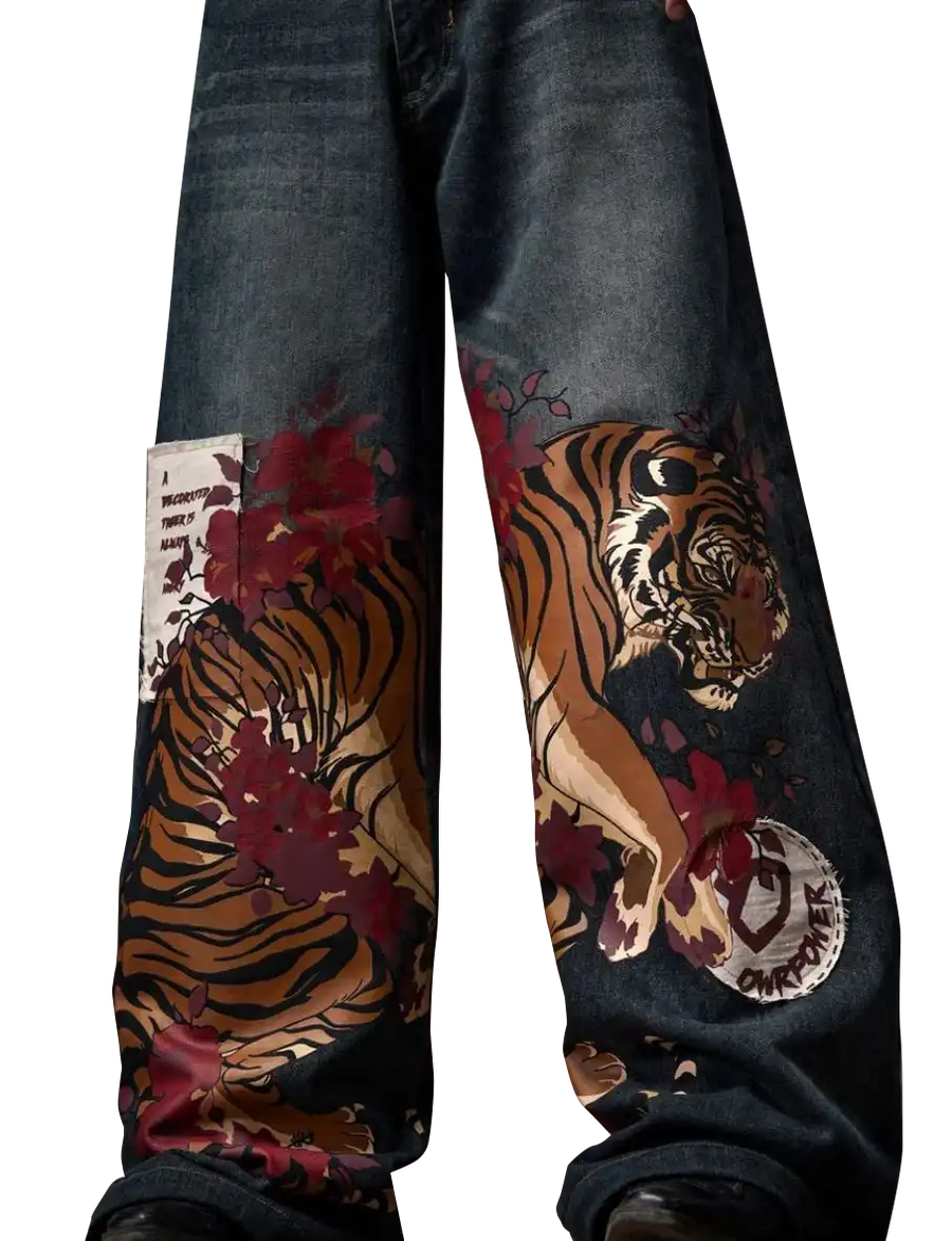 Heavyweight Embroidered Denim Jeans